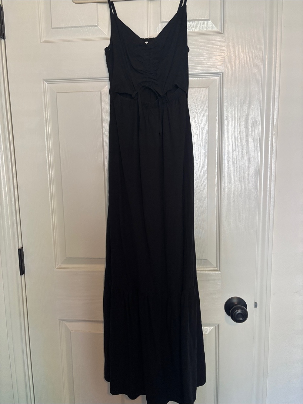 Z Supply Black Sleeveless Cutout Maxi Dress